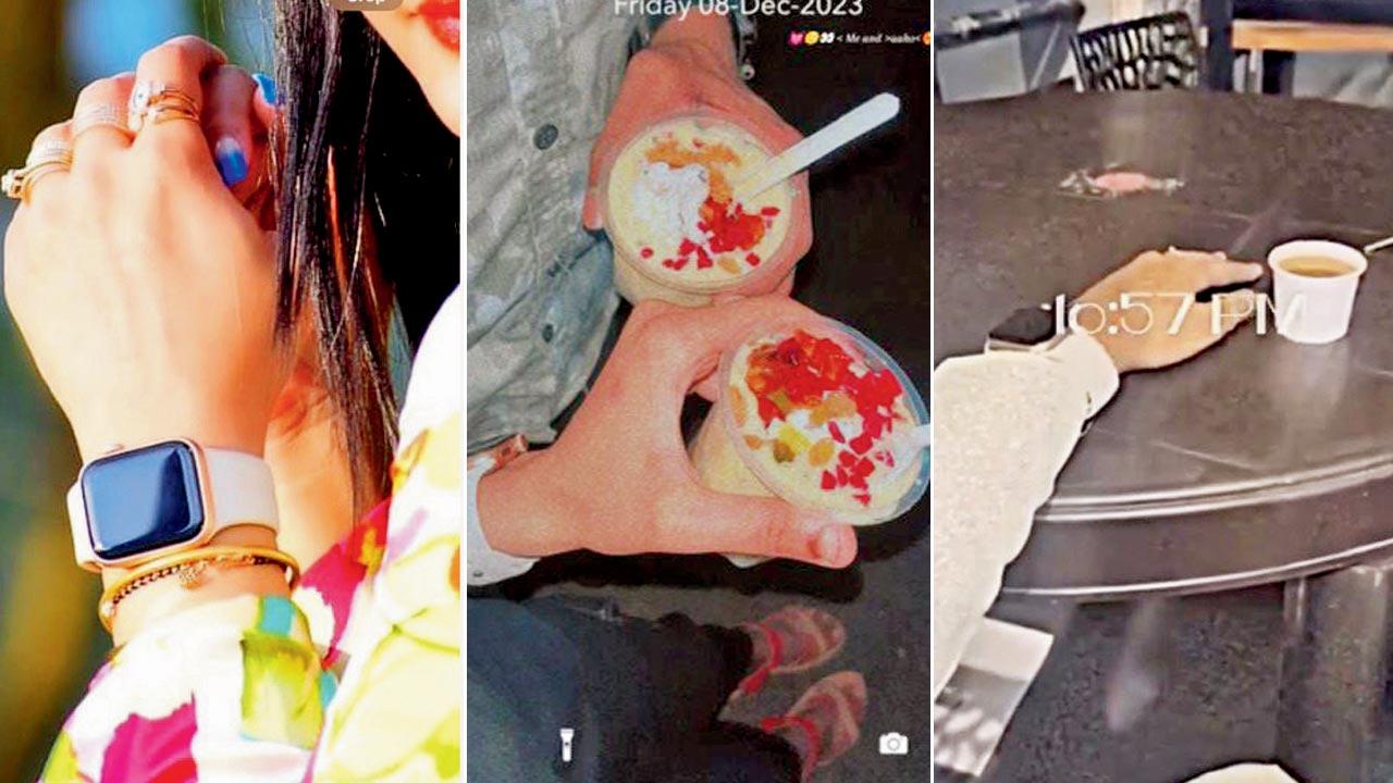 Accused (right) with the Apple watch she stole, matching the employer’s (left)