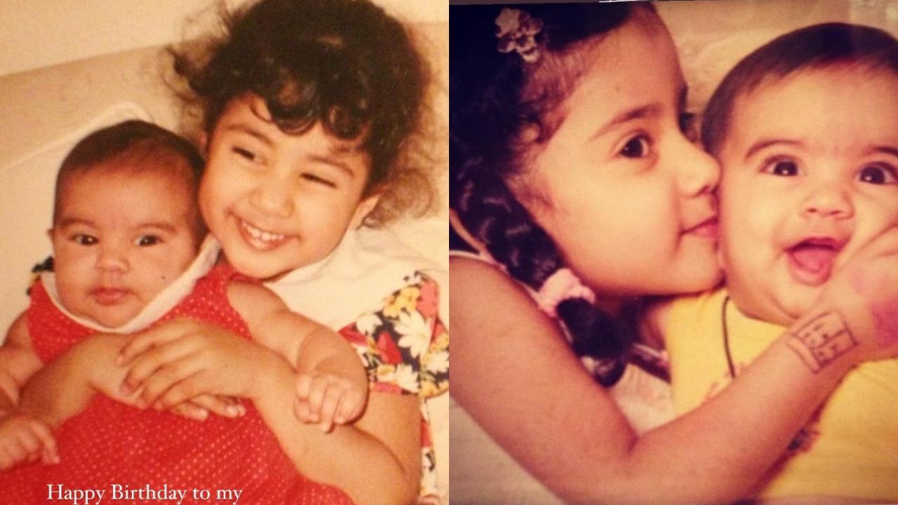 Khushi Kapoor wishes her 'favourite human' Janhvi Kapoor with throwback pics