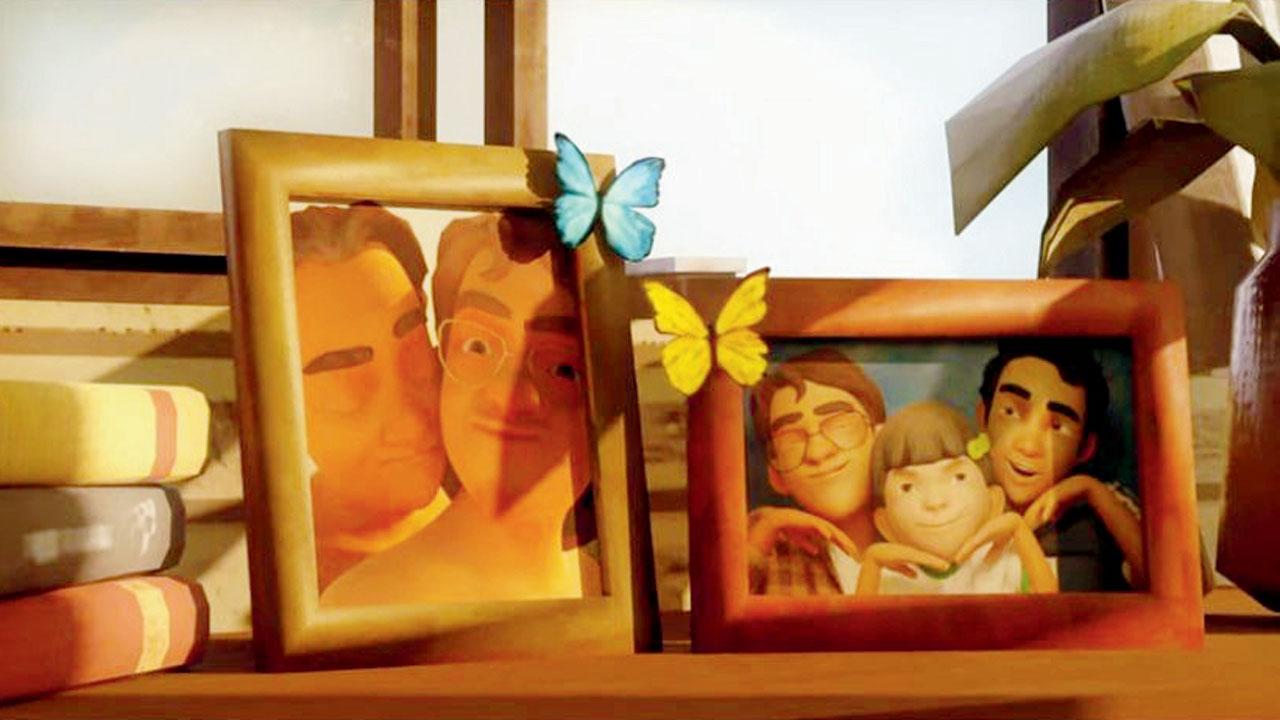 A still from Little One (The Philippines) features framed photographs of the protagonist’s queer parents; Compton’s 22 (USA)