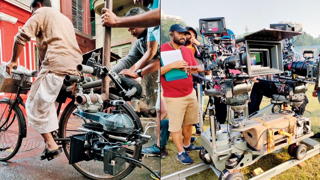 Camera-handling equipment provided by the vendor to shoot Maidaan at various locations