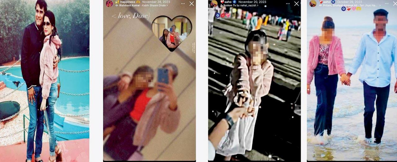 The employers (left); the accused tried to boost her social media presence by posing with the expensive items she stole