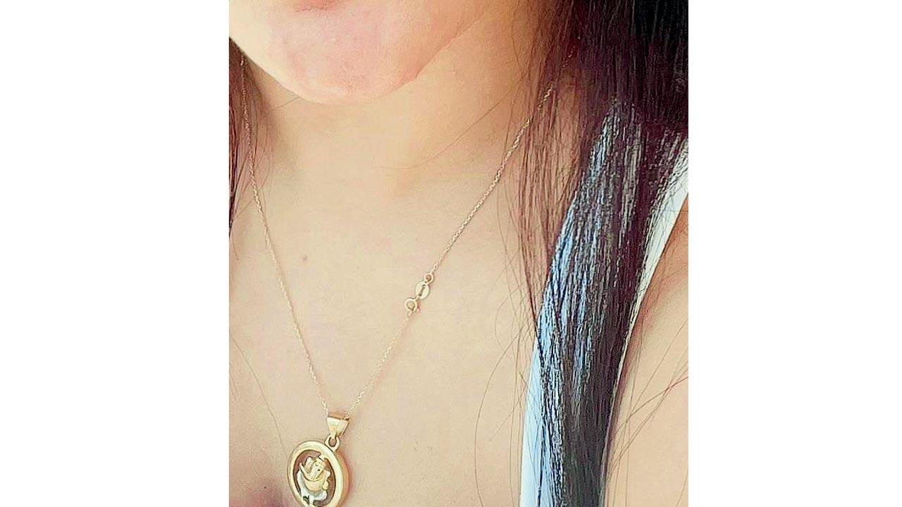Gold pendant of Eshika’s that the girl allegedly stole