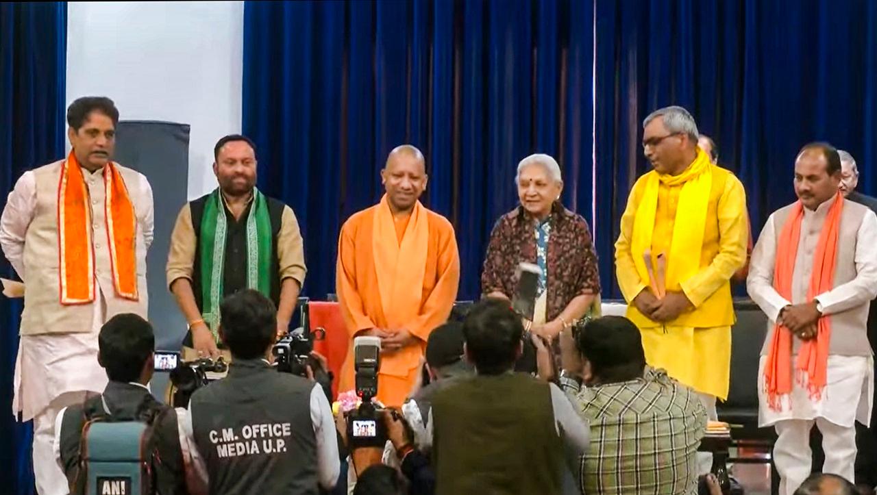Uttar Pradesh Chief Minister Yogi Adityanath congratulated the four new ministers who were inducted into the state cabinet on Tuesday and expressed confidence that they will play an important role in realizing the resolve of 'Developed Uttar Pradesh'
