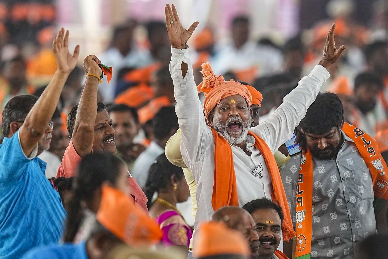 On the open-roof vehicle, PM Modi was flanked by BJP state president K Surendran and NDA candidates C Krishnakumar, who is contesting from the Palakkad constituency and Niveditha Subramanian, who has been fielded in the Ponnani seat