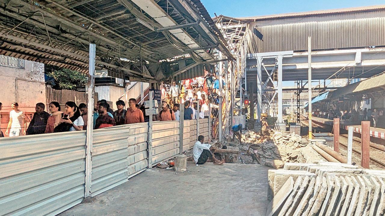 Commuters exasperated as CR digs up recently-widened Dadar station platform