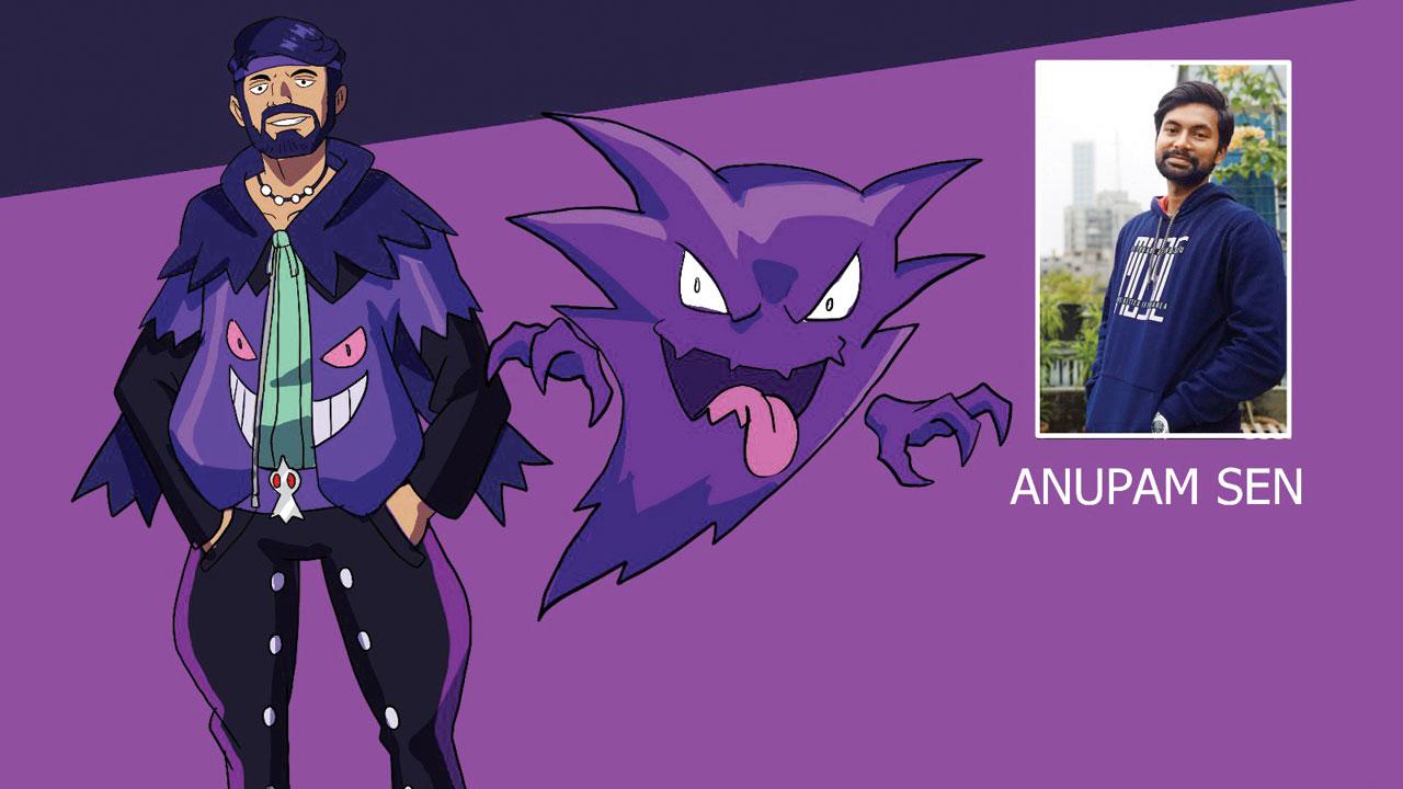 Anupam Sen as Ghost-type Pokemon trainer. Pics courtesy/@jazyldraws