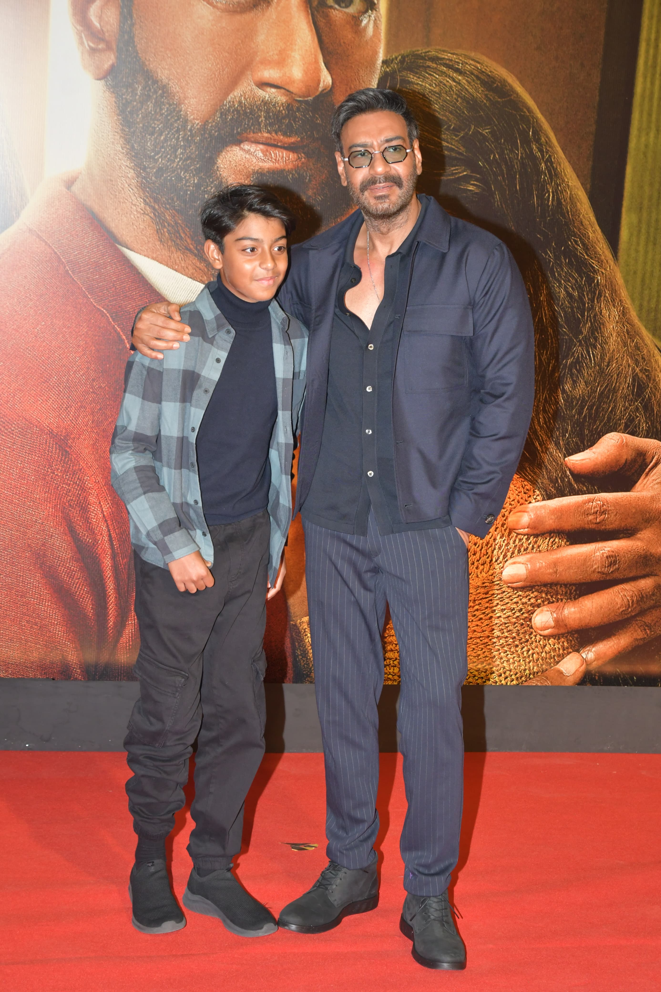 Ajay Devgn posed with his son Yug as the duo came to watch Shaitaan
