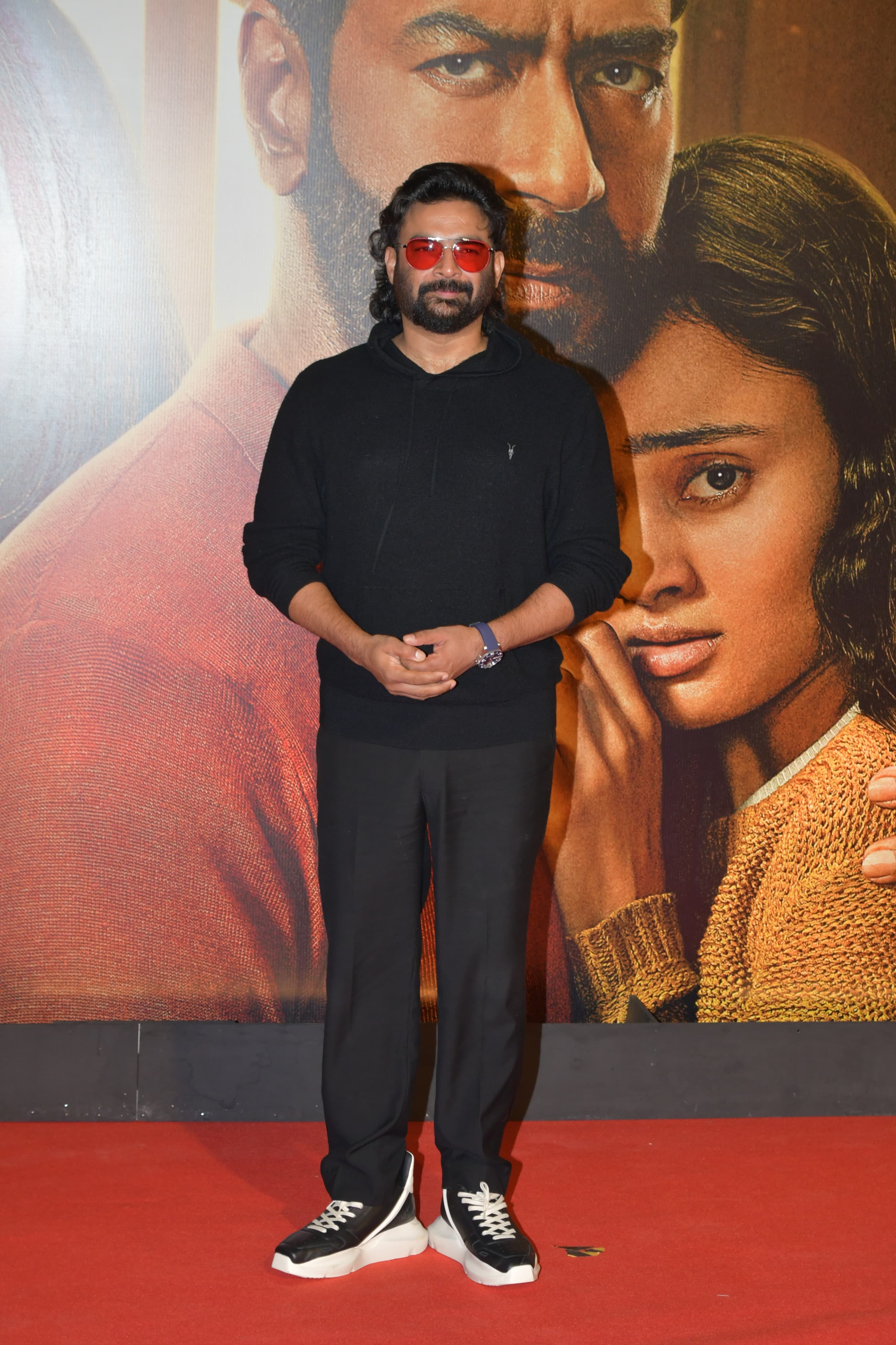 R Madhavan, who plays an antagonist in Shaitaan, attended the star-studded screening