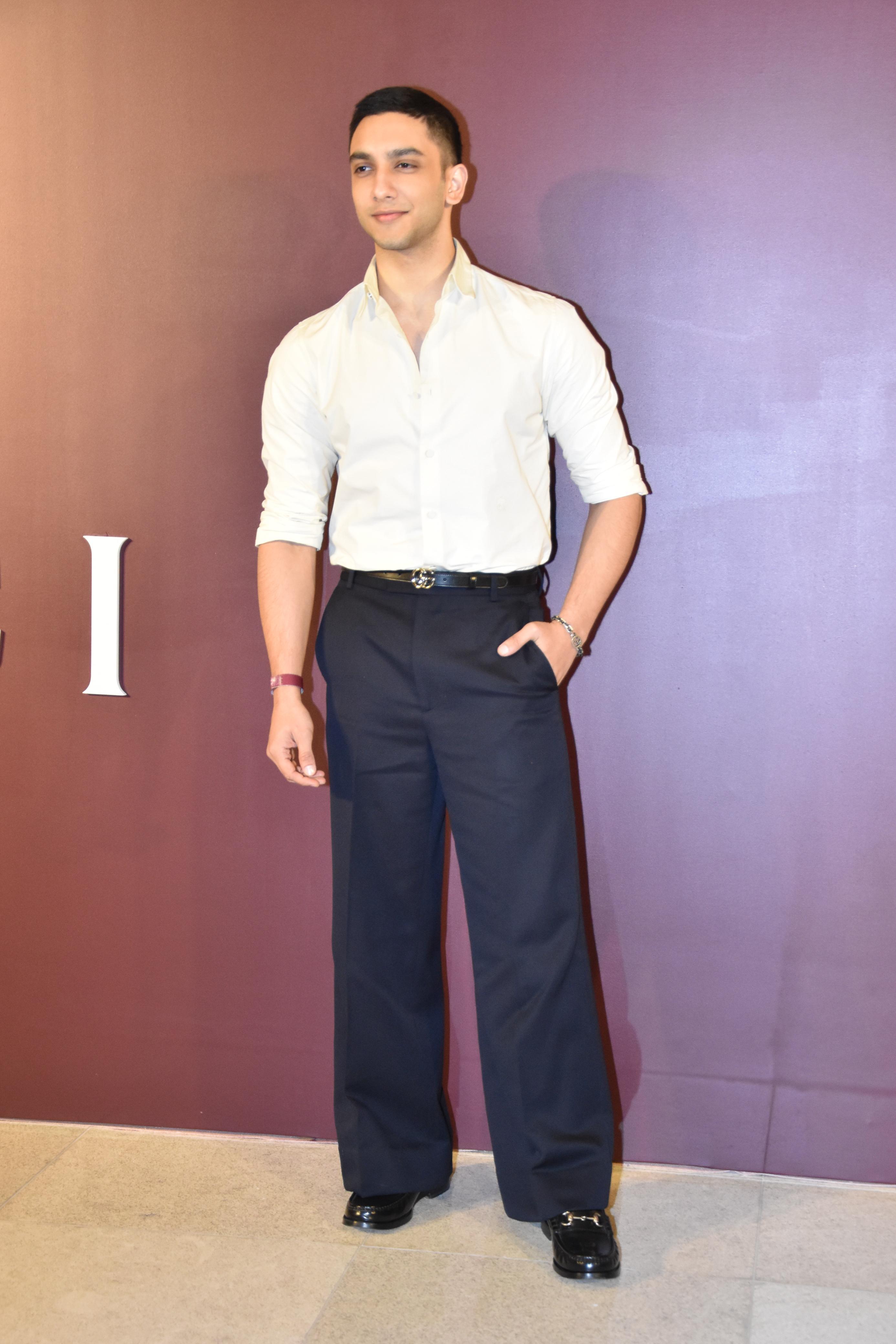 Vedang Raina has undoubtedly captivated his fans with his irresistible charm, donning a sharp white shirt elegantly paired with loose-fitting pants