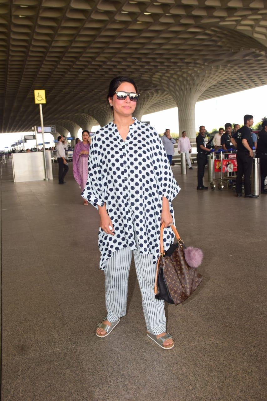 Hina Khan looked refreshing in comfy outfits, as she got clicked at the airport