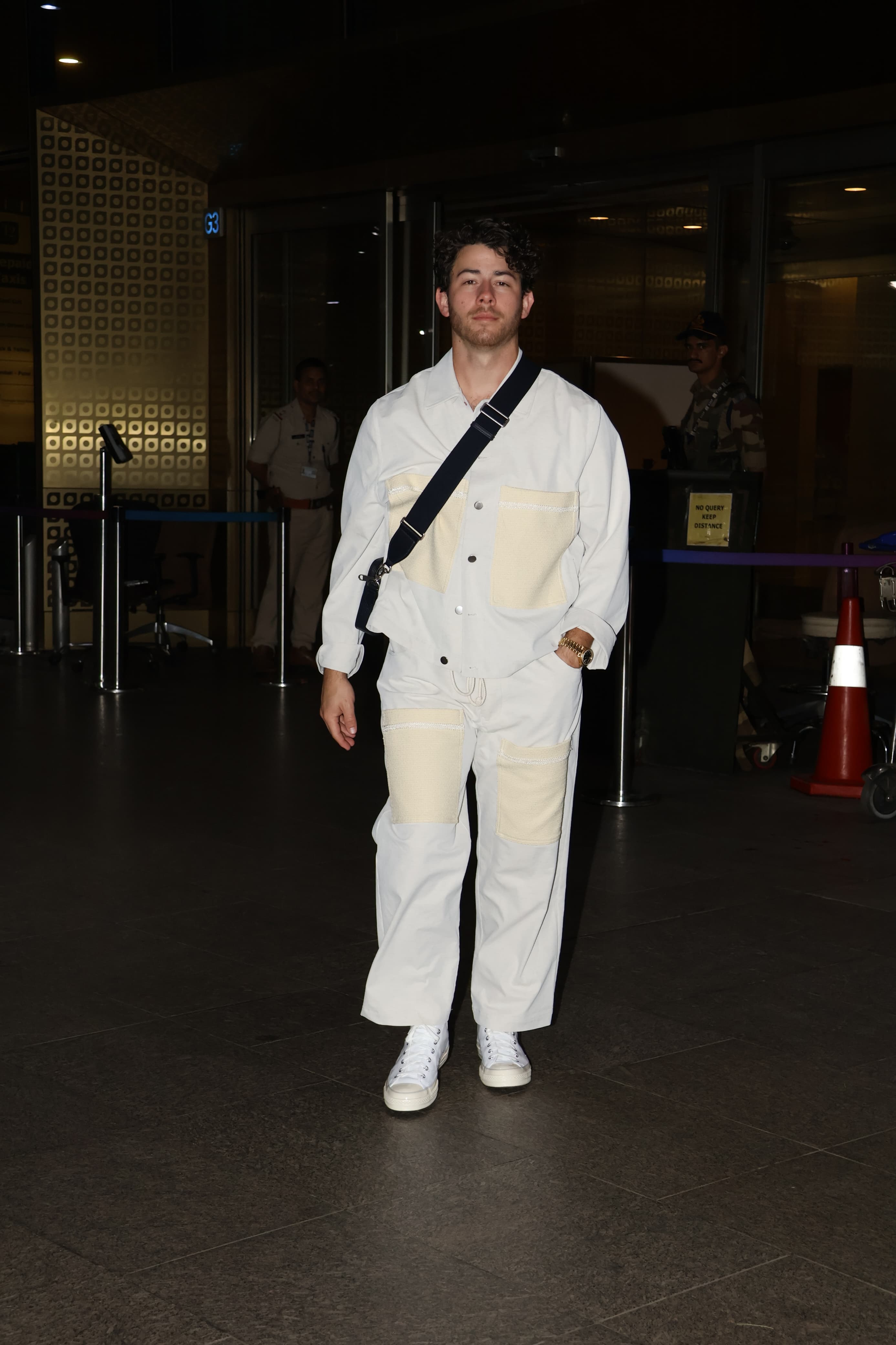 Nick Jonas was snapped at Mumbai airport as he arrived in the city