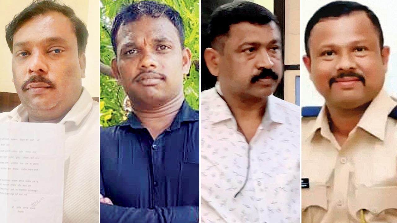Slain criminal Joginder Rana’s brother Surendra Rana; Joginder Rana alias Govind; Head constable Mangesh Chavan, Police Naik Manoj Sakpal