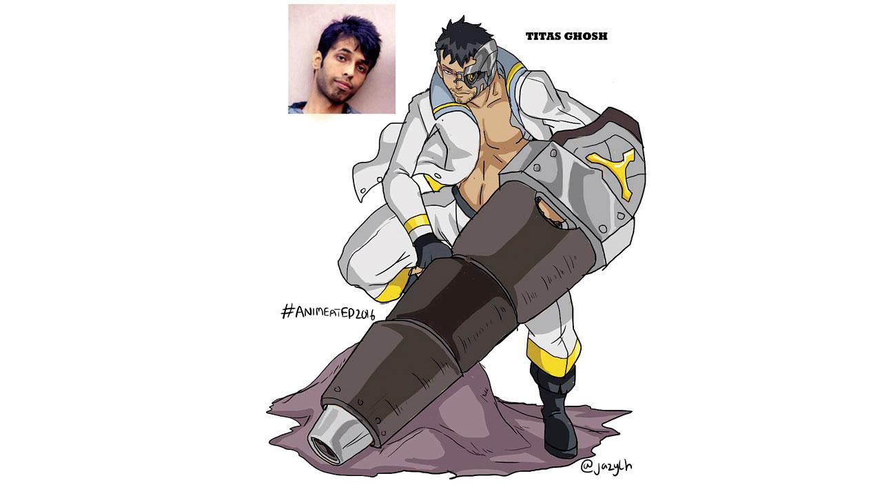 A work by Homavazir features follower Titas Ghosh as an anime character