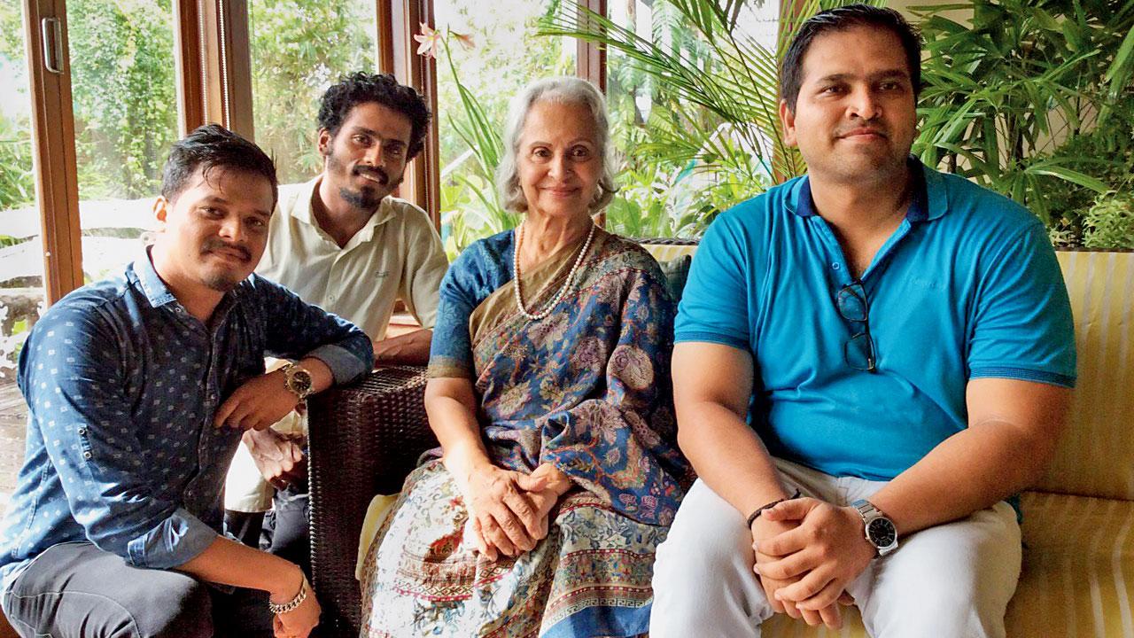 The filmmakers with (centre) Waheeda Rehman