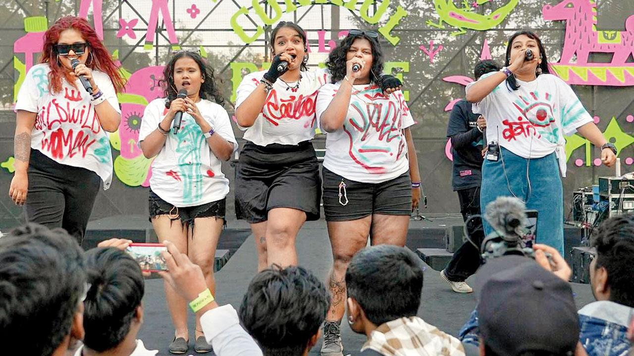 The group performs at an event in Mumbai last month