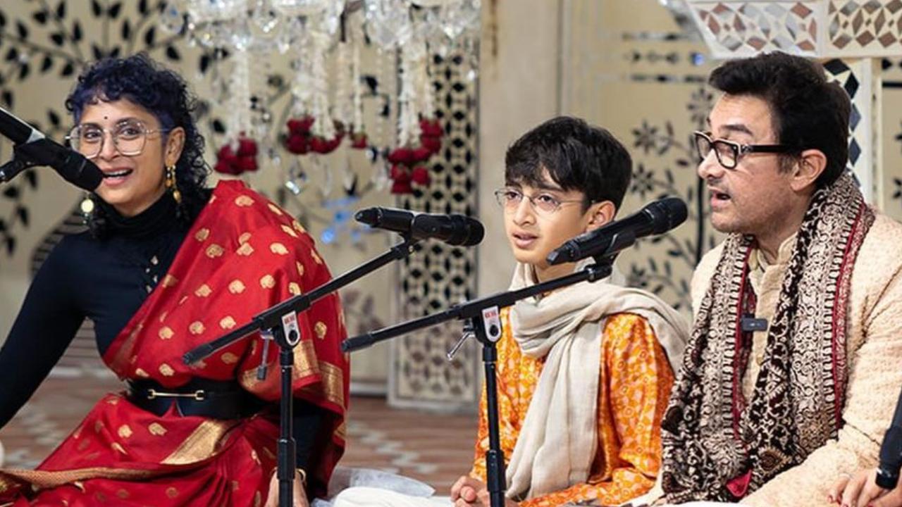 Aamir and his family jetted off to Udaipur for Ira’s wedding. He even performed at the sangeet. 