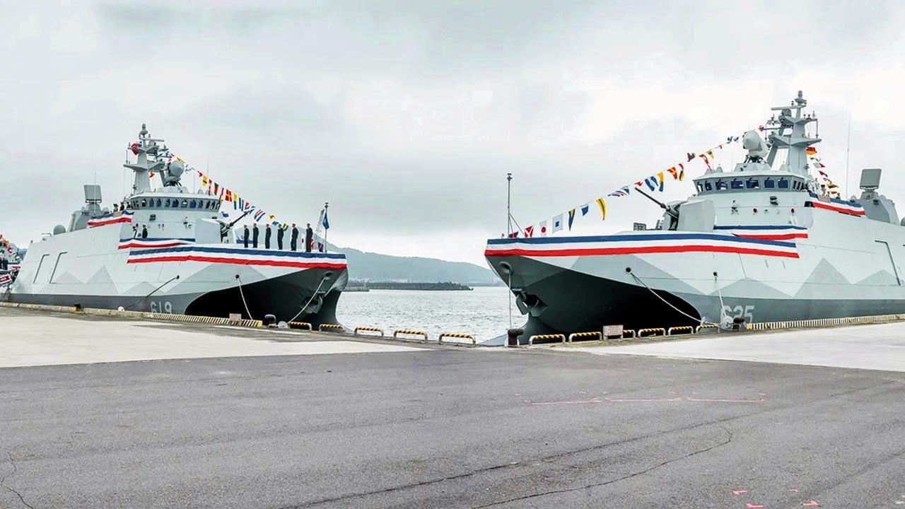 2 Taipei ships launched amid Chinese threat