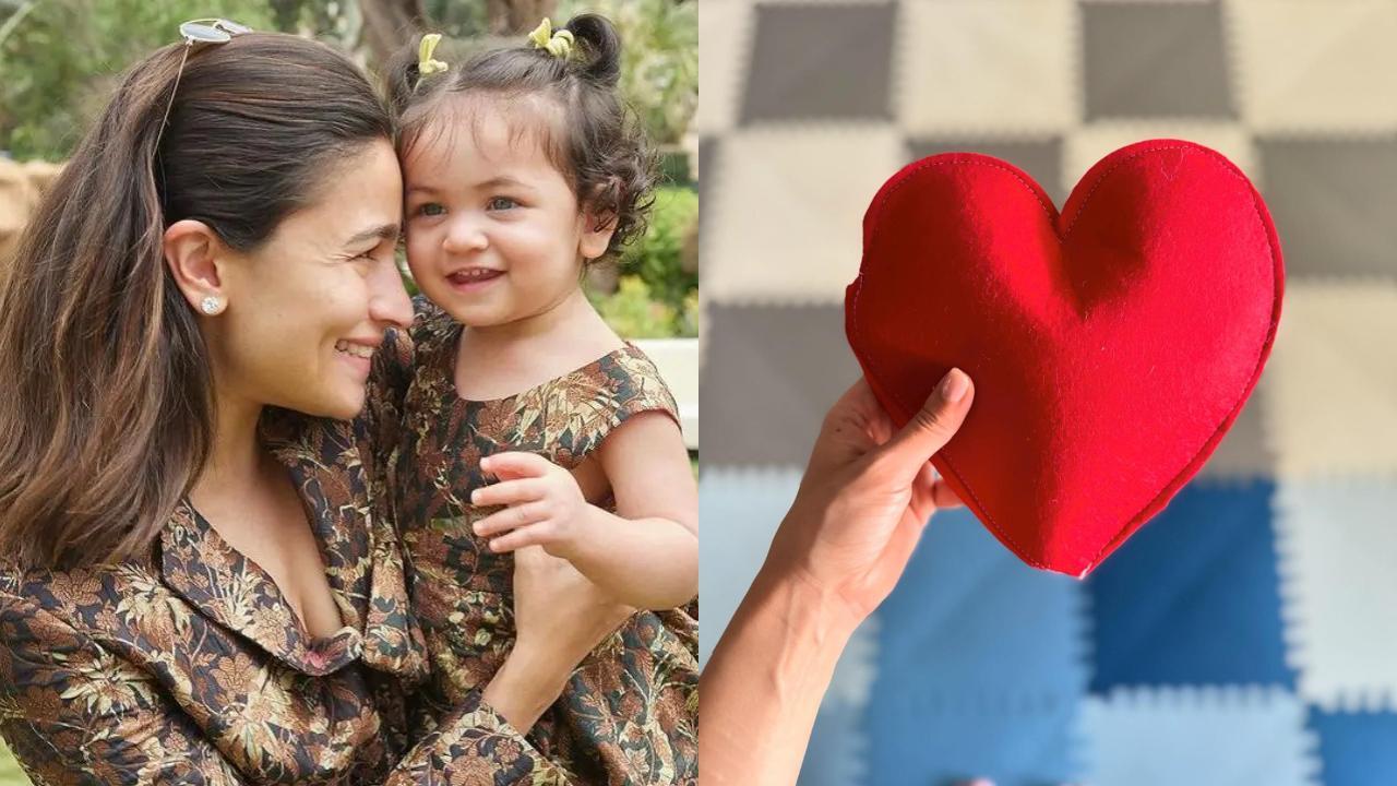 Alia Bhatt shares red heart 'made' by Raha on Women's Day, netizens ask 'how can a 1-year-old make this?'