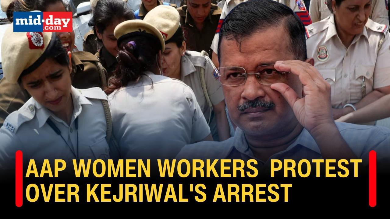 Arvind Kejriwal Arrest: AAP women workers hold protest against Delhi CM's arrest
