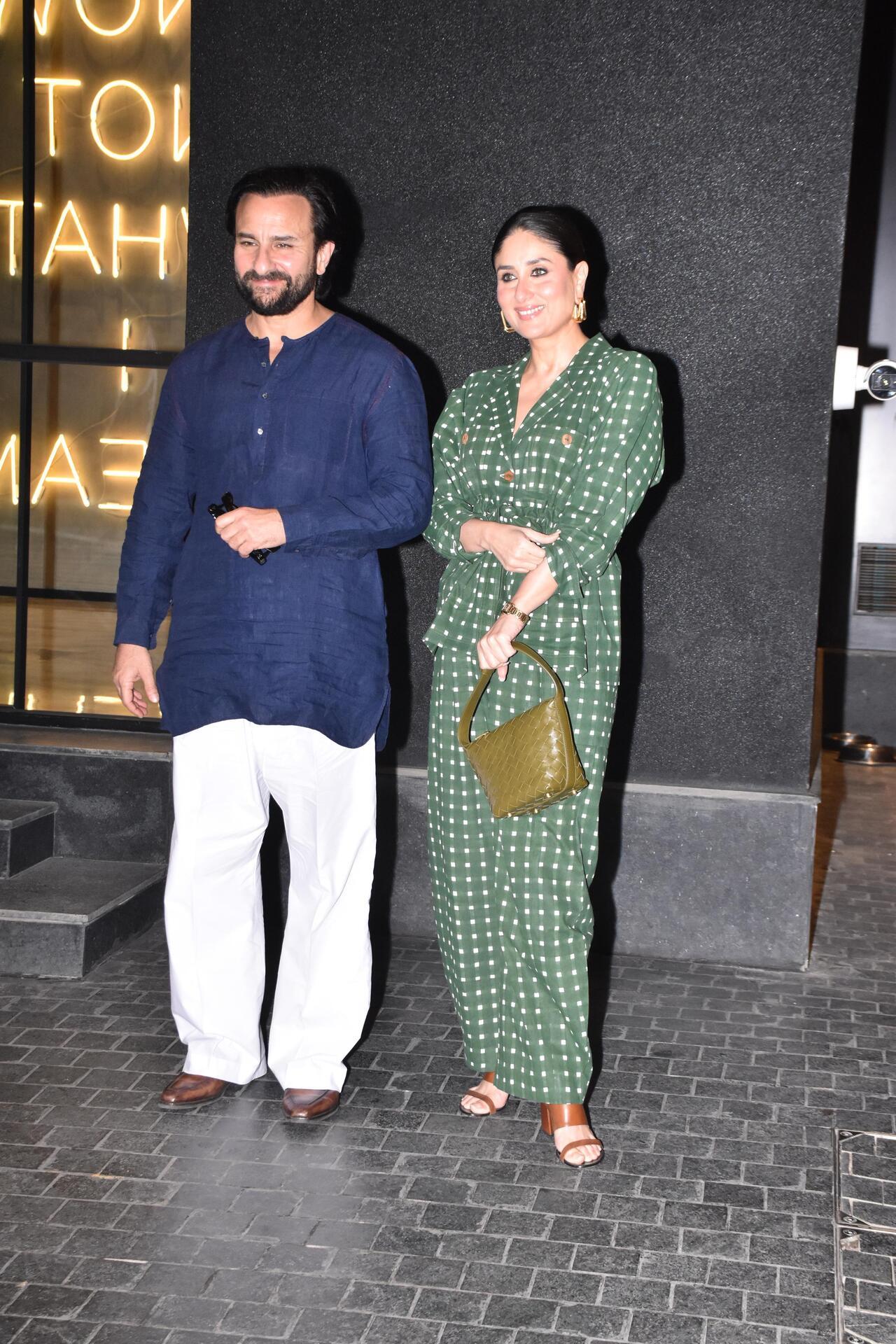 She was joined by beau Saif Ali Khan who looked classy in a blue kurta and white pyjamas. 