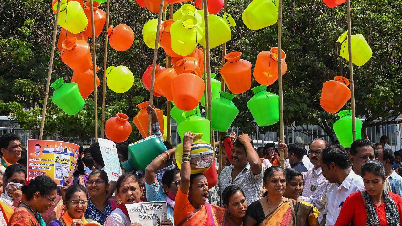 Meanwhile, protests have erupted in Bengaluru over water shortage. Women protested against the Karnataka government over the ongoing water crisis and Cauvery water dispute, at Freedom Park in Bengaluru on Tuesday.