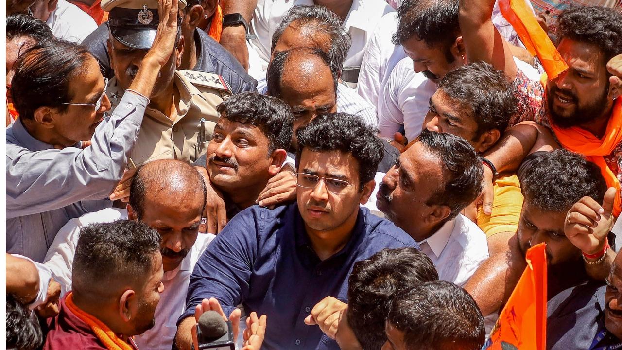 Bengaluru South Lok Sabha BJP candidate Tejasvi Surya alleged that the police did not register a 