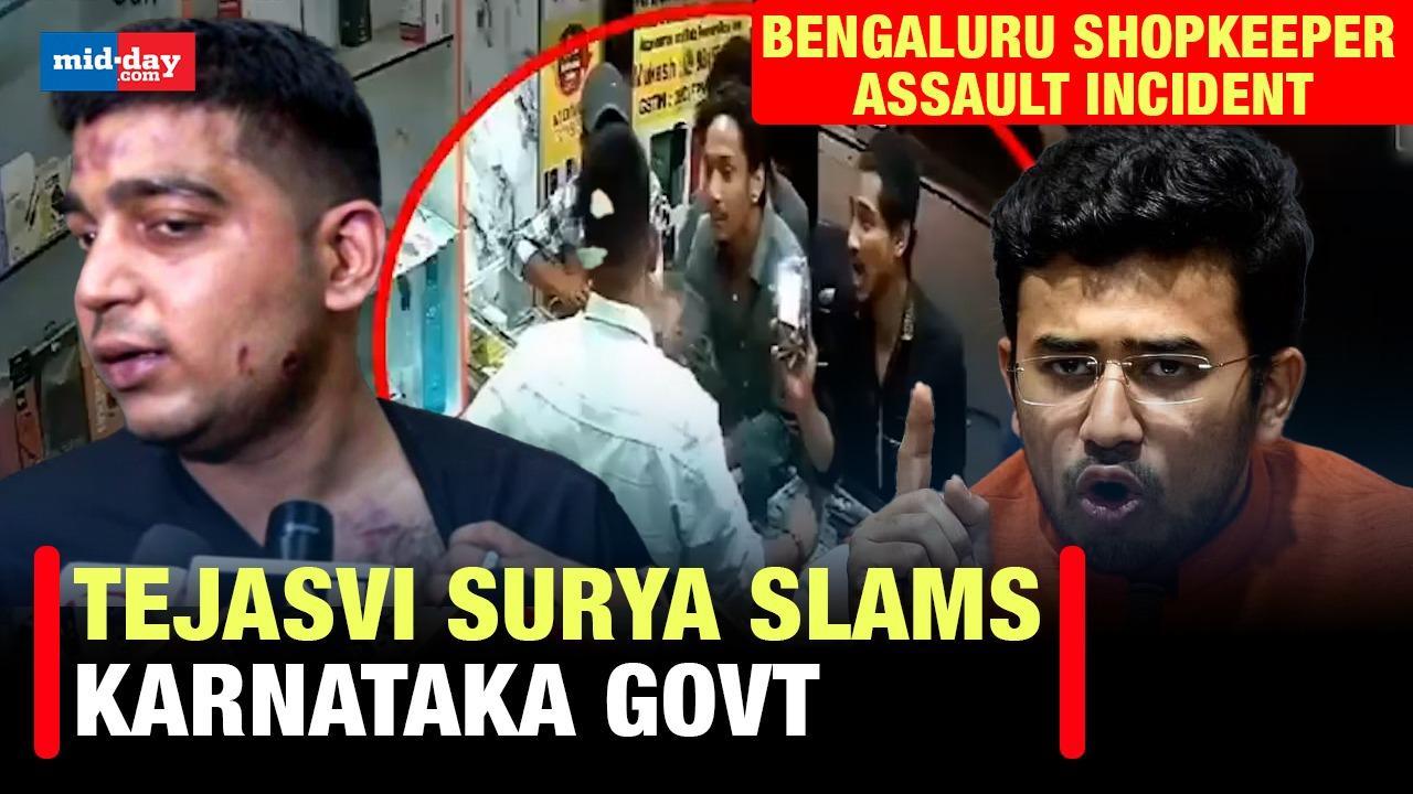 Bengaluru shopkeeper assault: BJP leader Tejasvi Surya slams Congress govt