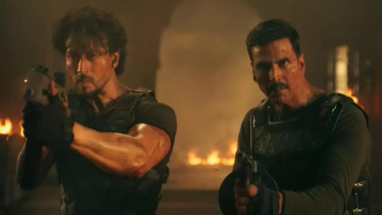 Bade Miyan Chote Miyan Trailer: Heroes Akshay Kumar and Tiger Shroff take on the challenged to save the world from a deadly weapon in this over three minute long clip. Read full story here