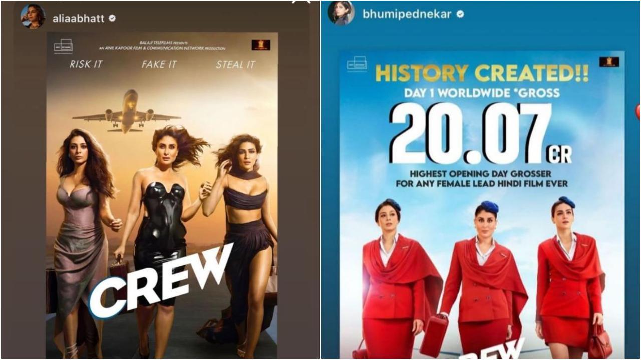 From Alia Bhatt to Bhumi Pednekar, actors celebrate 'Crew’s BO performance