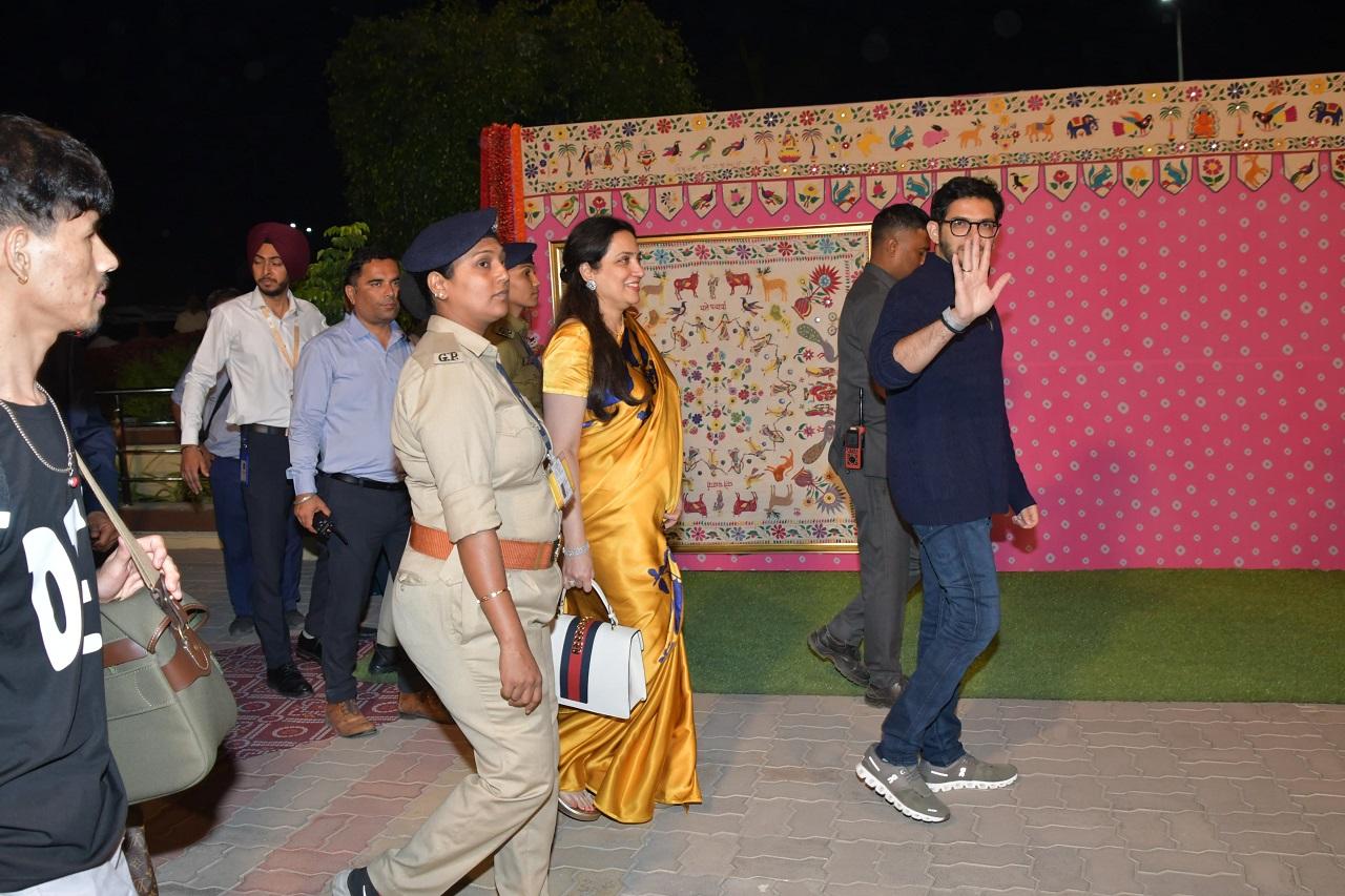 Last evening, Uddhav Thackeray, Aaditya Thackeray and Rashmi Thackeray arrived in Jamnagar