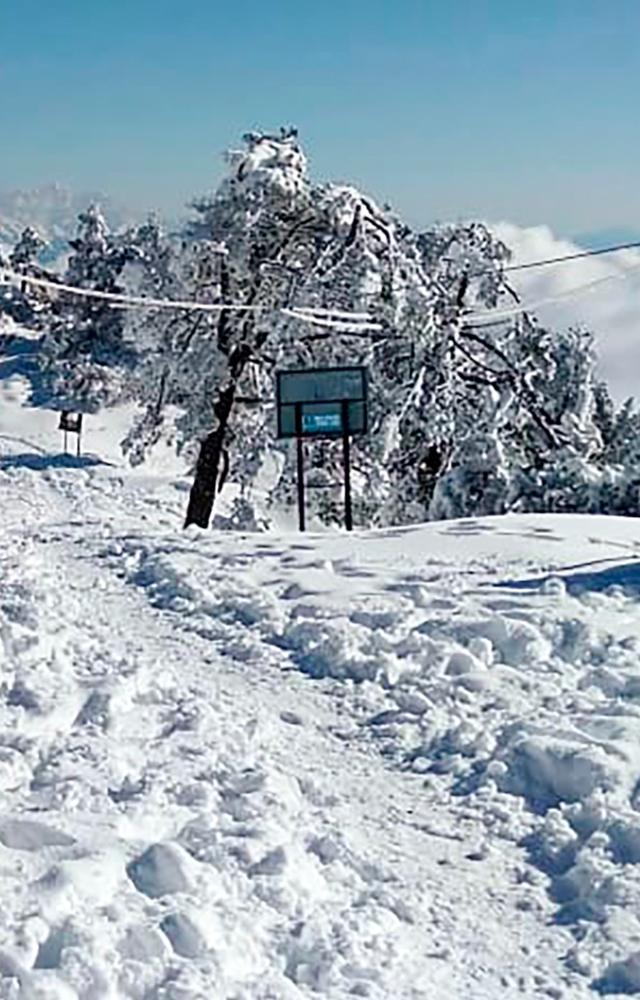 The arterial road connecting Sandakphu with Manebhanjan on the way to Darjeeling town was under about a foot of snow at some places, disrupting traffic movement