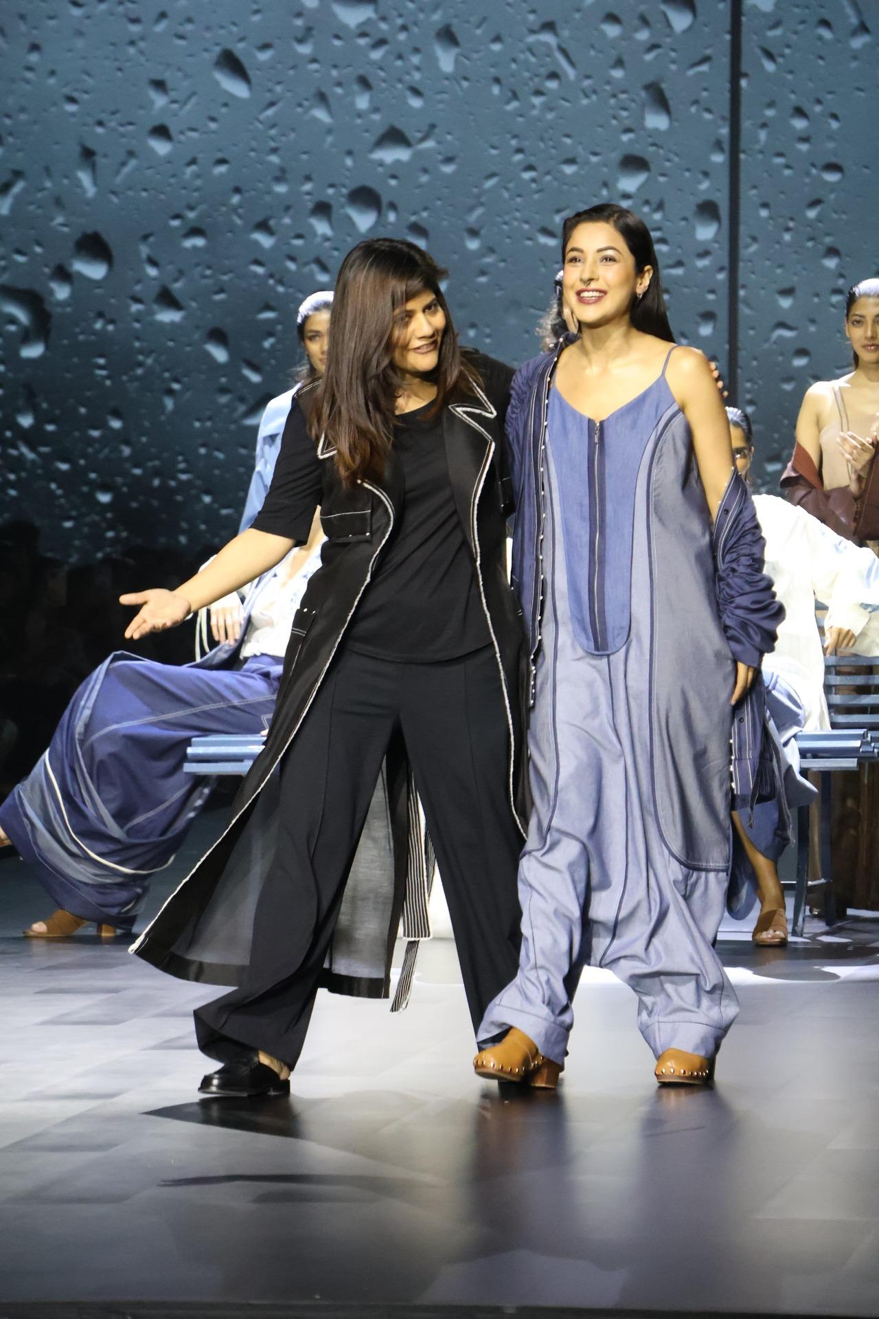 Shehnaaz Gill with designer Diksha Khanna as showstopper