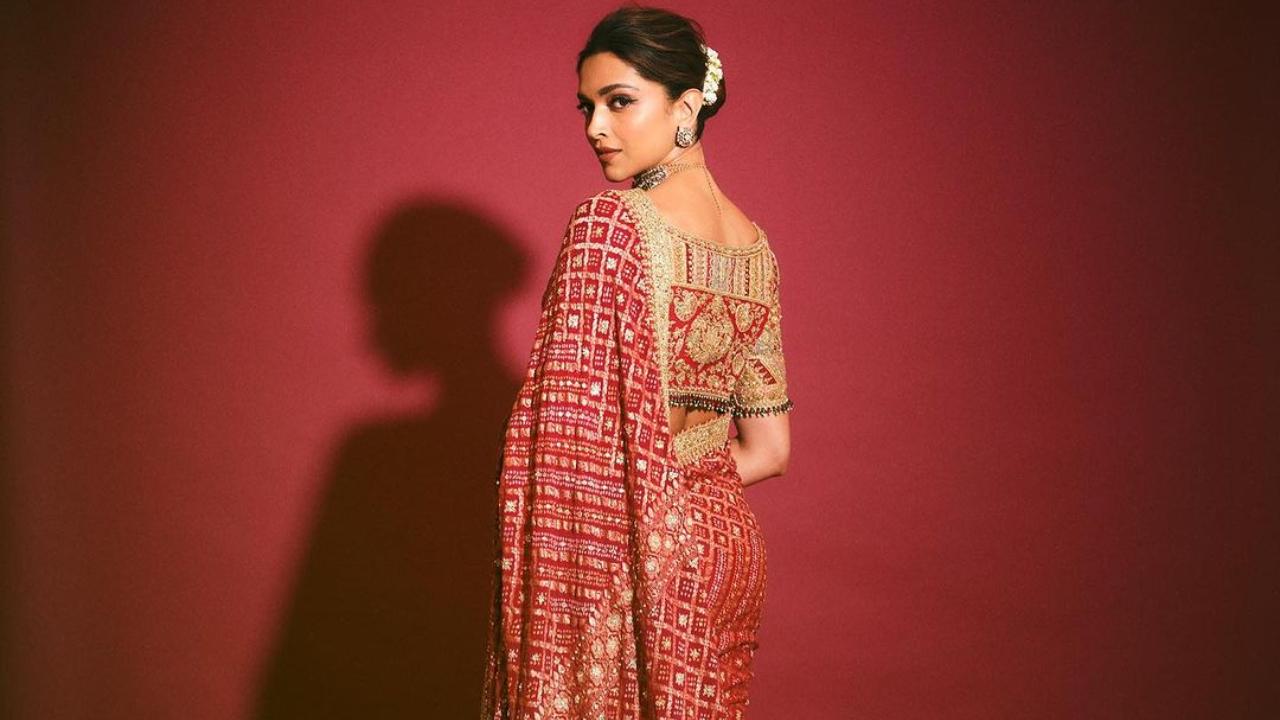 Mom-to-be Deepika Padukone chose a heavily embroidered red saree. She accessorised it with a necklace set and some mogras in her hair. Husband Ranveer Singh commented on her Instagram post, 