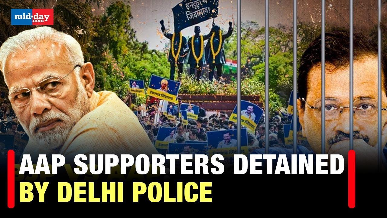 Arvind Kejriwal Arrest: Delhi Police detains AAP workers 