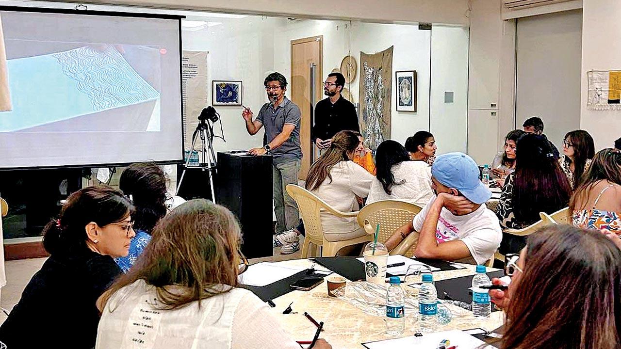 Participants listen in to the session