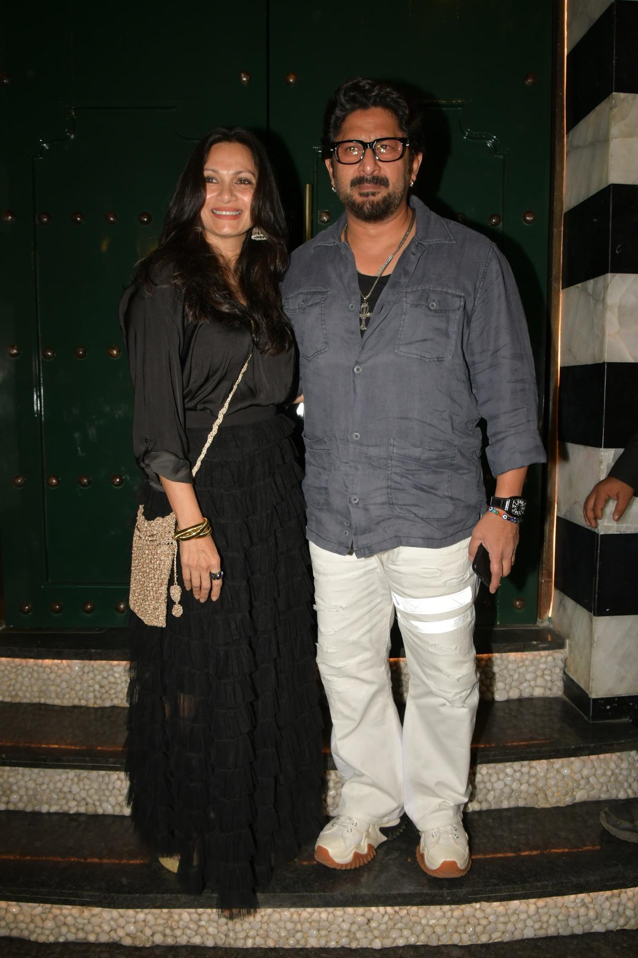 Actor Arshad Warsi arrived with his wife Maria Goretti. 
