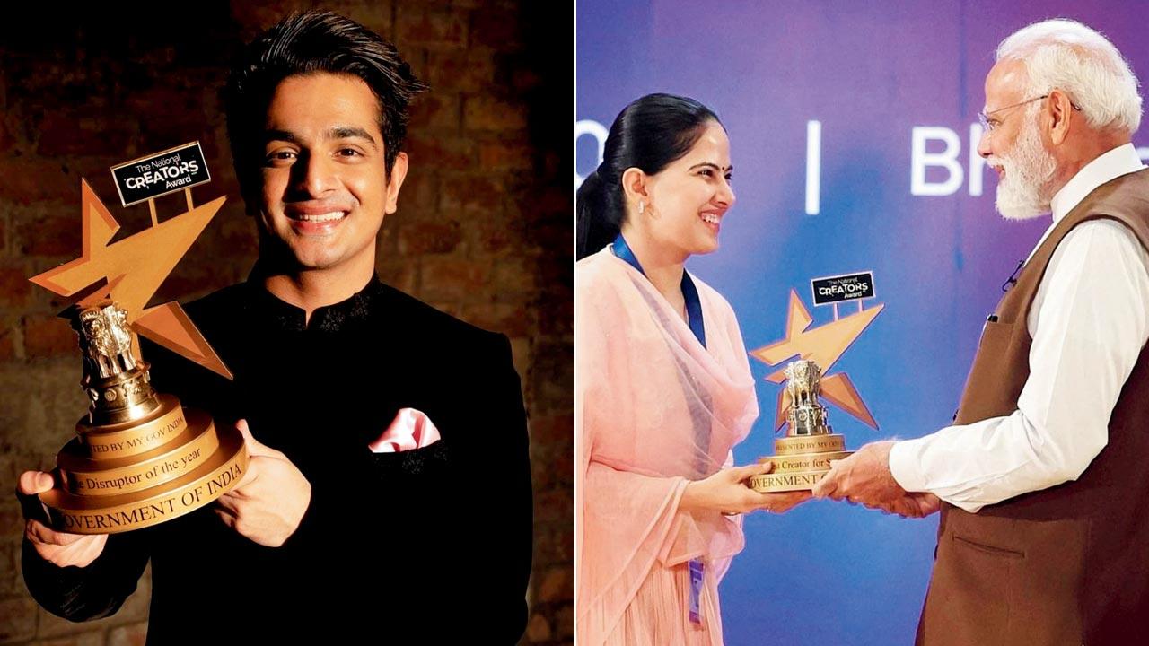 Content creators Ranveer Allahbadia and Jaya Sharma both won National Creator Awards this year for “Disruptor of the Year” and “Best Creator for Social Change”. This was the first edition of the National Creator Awards, which PM Modi personally presided over. Pics/Instagram