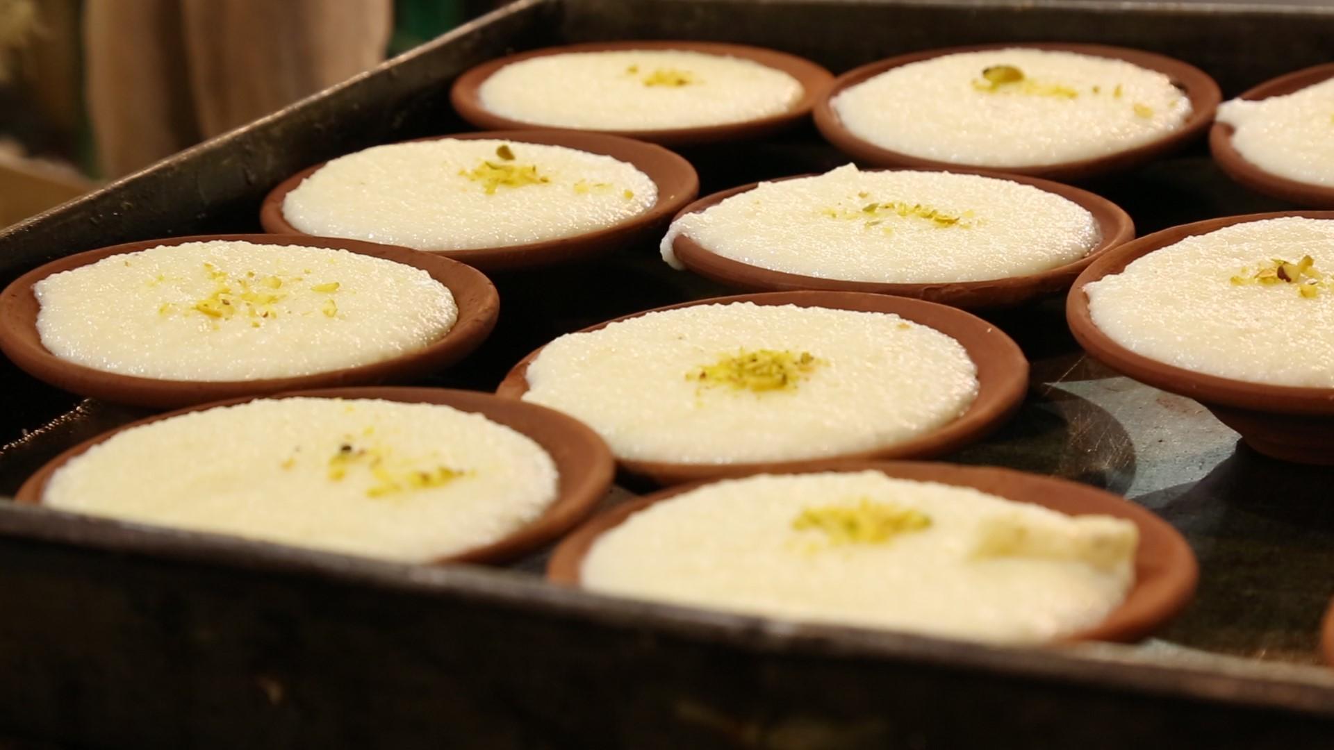 Firni at Modern Sweets: Enjoy the creamy delight of firni, a classic Indian rice pudding infused with fragrant cardamom and garnished with nuts at another celebrated sweet shop at Mohammad Ali Road: Modern Sweets (Rs 50 per cup)