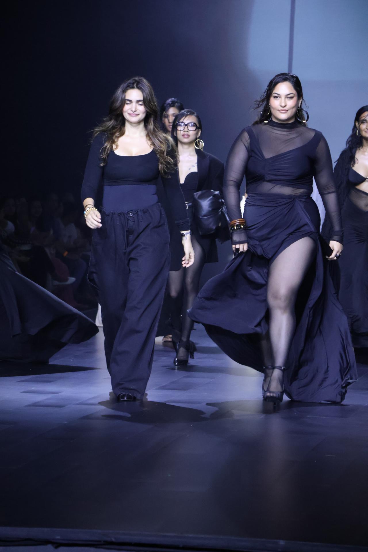Georgia Andriani and Sakshi S bring in glam and ooze confidence as they walk the ramp together