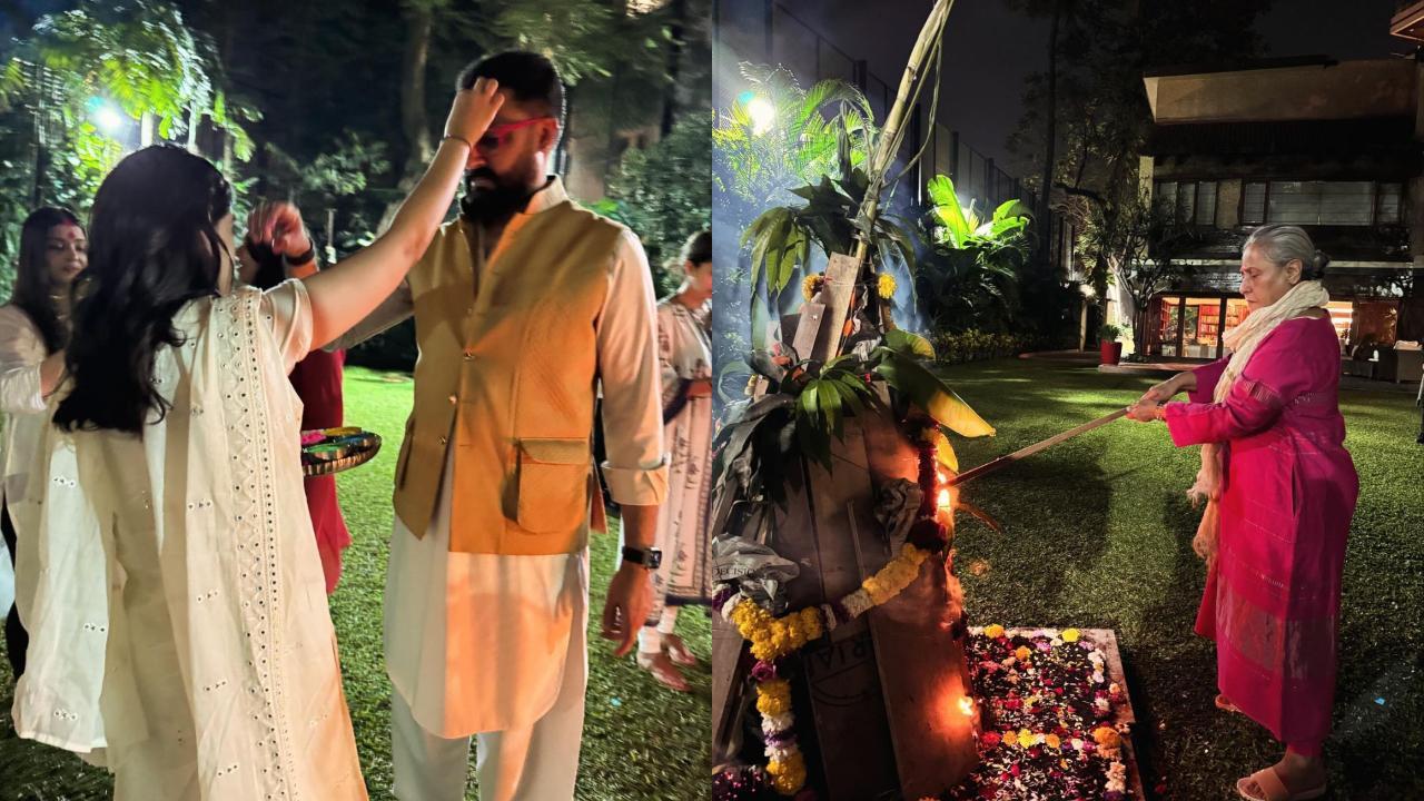 Inside pics from the Bachchan family's Holika dahan celebration