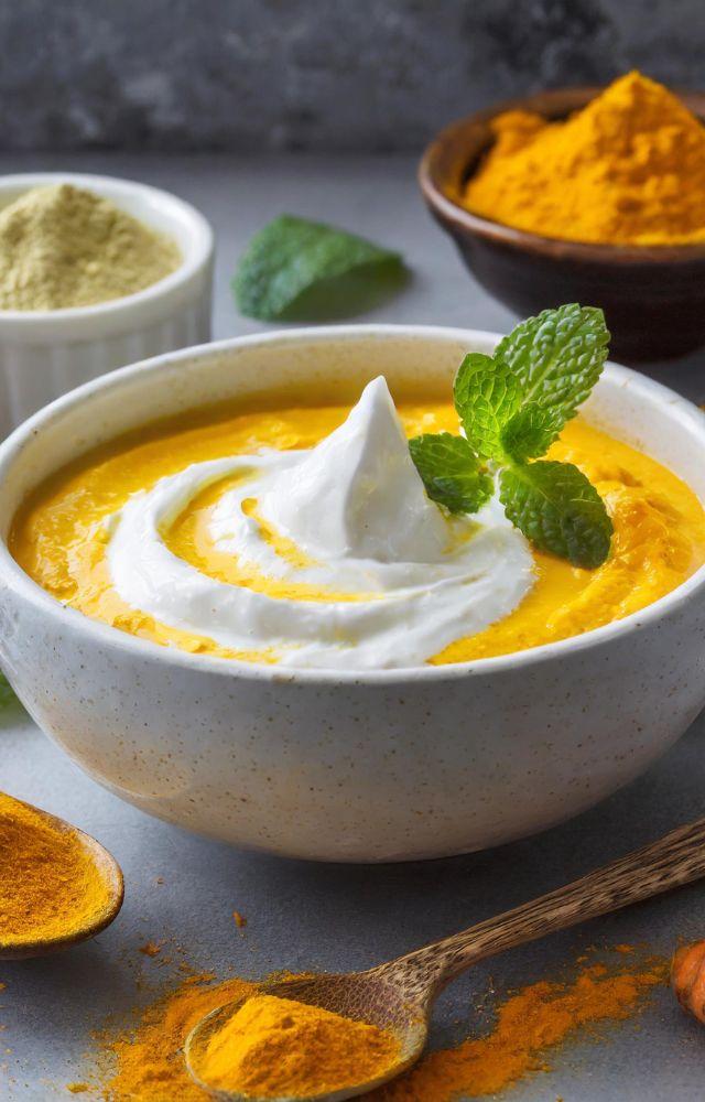 Mix a teaspoon of turmeric powder with two tablespoons of plain yoghurt. Apply the paste to your face and leave it on for 15 minutes. Rinse off with warm water

