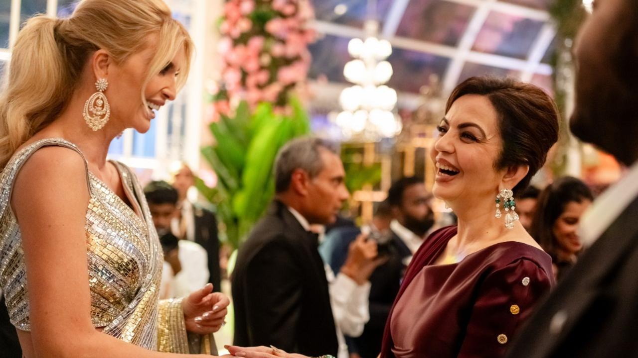 Ivanka Trump shares a laughter-filled moment with Nita Ambani