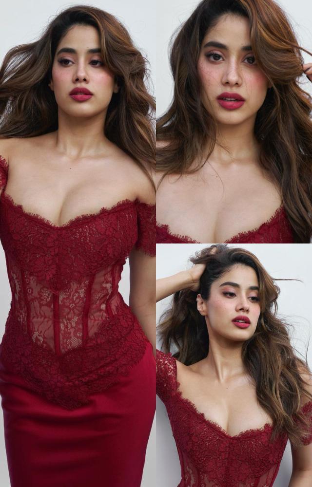 No one does red like Janhvi Kapoor