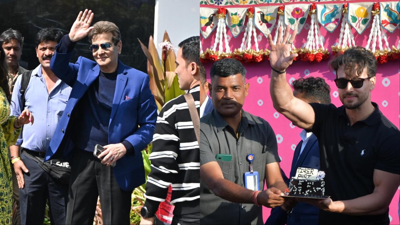 More celebrity guests arrive in Jamnagar to join the Ambani and Merchant family in their pre-wedding celebrations on day two. Veteran Bollywood actor Jitendra and actor Tiger Shroff reach Jamnagar. While heading to the venue, Shroff cuts his birthday cake with the paps and poses for the camera.  