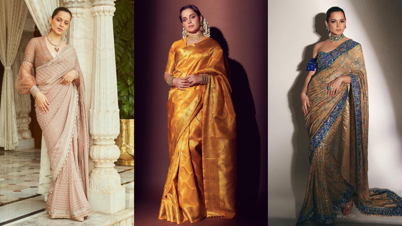 Kangana Ranaut’s saree saga: From modern prints to traditional elegance
