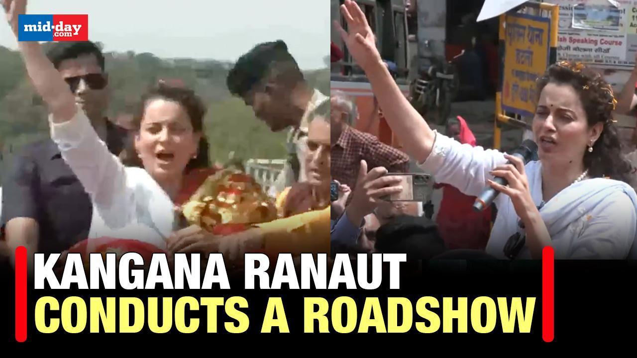 Lok Sabha Elections 2024: Kangana Ranaut conducts a roadshow in Mandi, HP