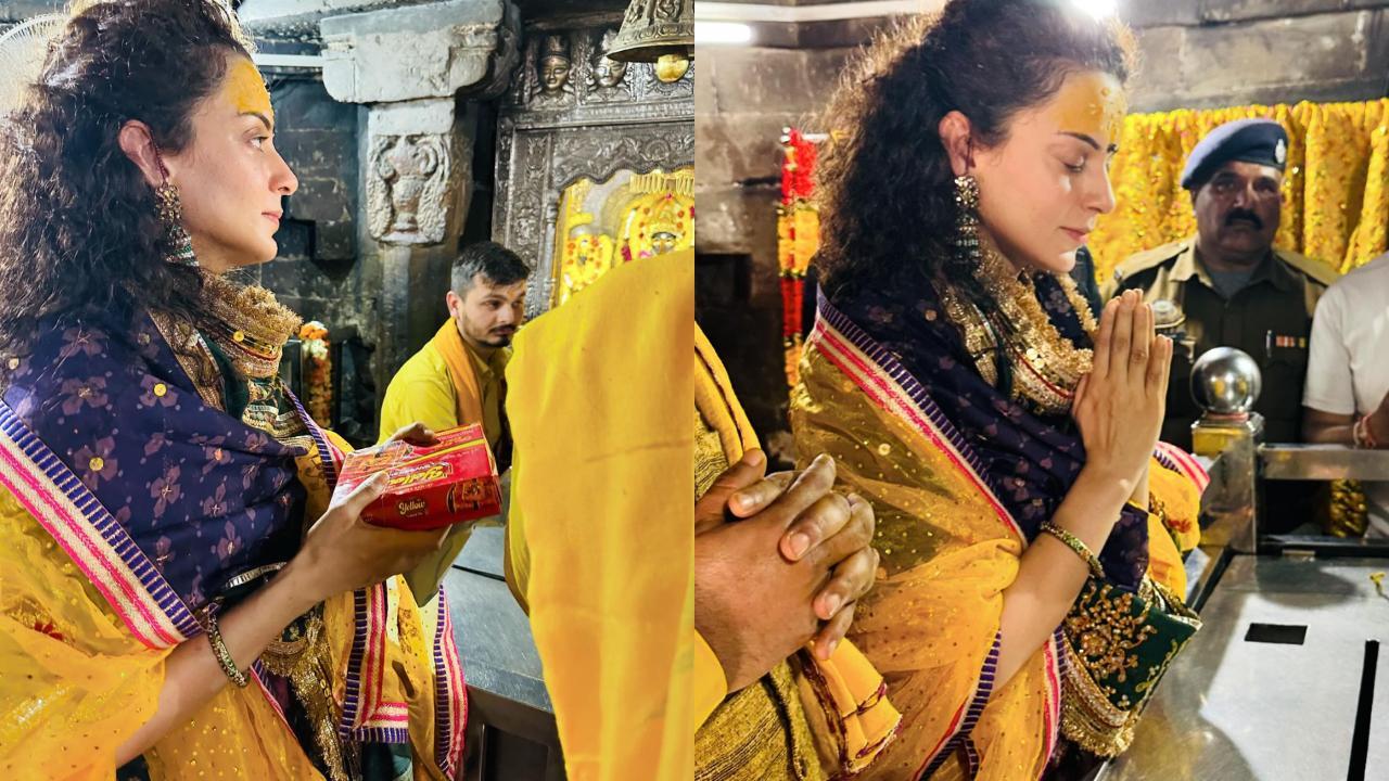 Kangana Ranaut visits Bagalamukhi temple on 37th birthday to seek blessings