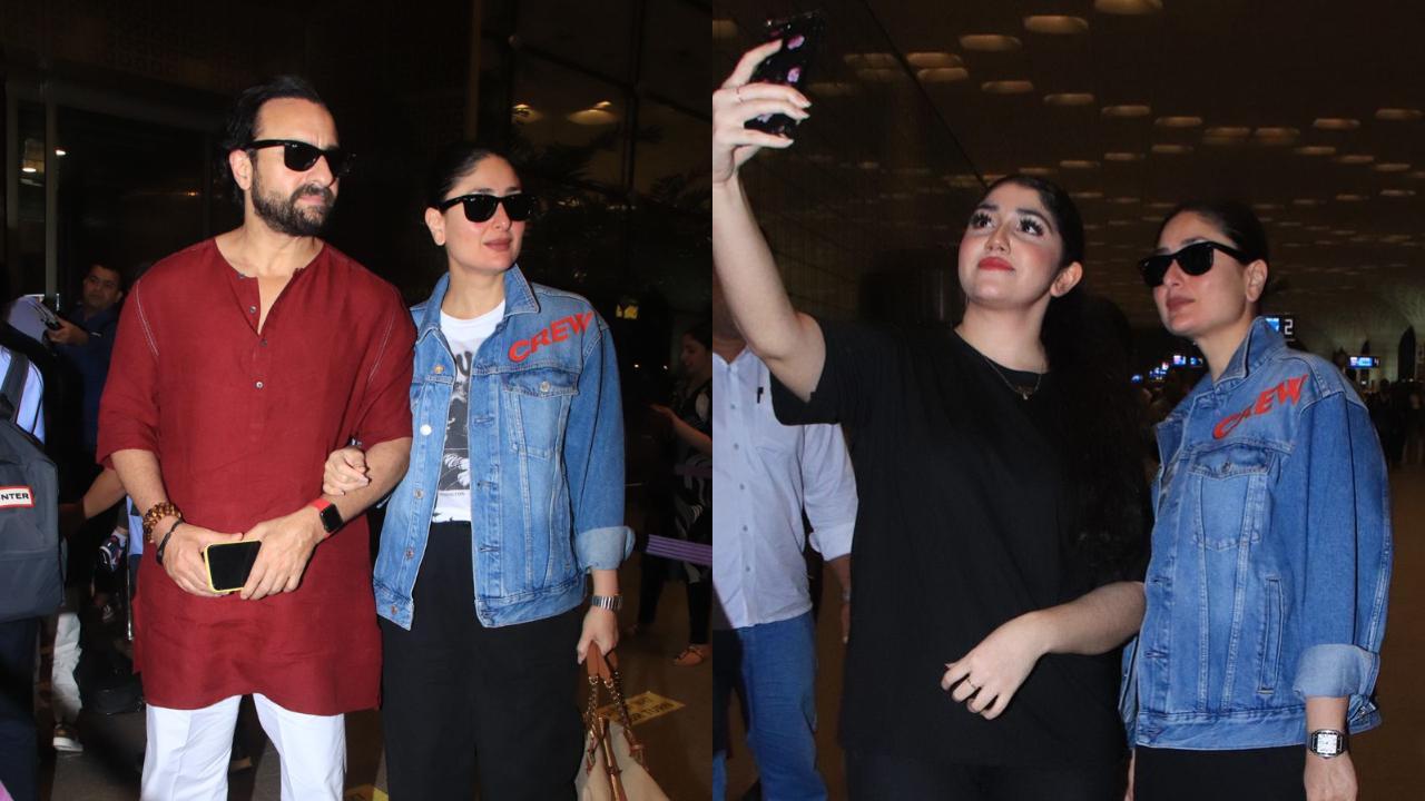 Saif Ali Khan politely asks Kareena Kapoor to take selfie with incessant fans at Mumbai airport - watch video