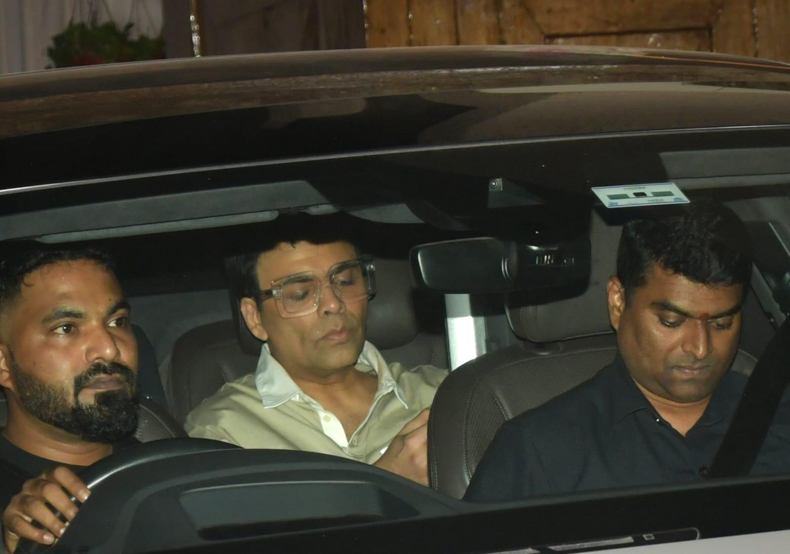 Karan is a close friend of Shweta and was seen in his car at the venue. 