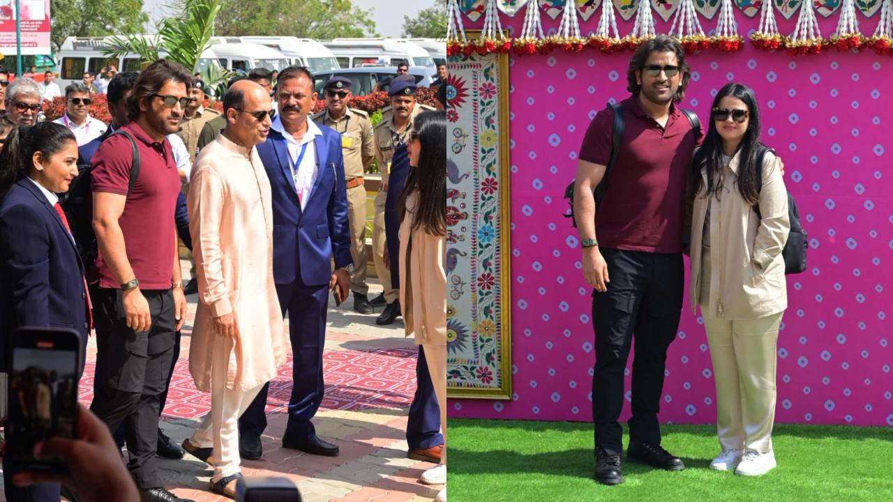 India's legendary captain Mahendra Singh Dhoni with his wife arrived in Jamnagar for the Ambani's pre-wedding celebrations. Also Read: 